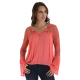 WRANGLER® WOMEN'S LONG SLEEVE PEASANT BLOUSE WITH LACE BELL SLEEVES LWK754H