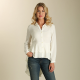 WRANGLER® LONG SLEEVE RUFFLE HEM TOP WITH METAL TIPPED COLLAR LW7195N