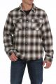 Cinch MENS PLAID JERSEY LINED SHIRT JACKET - BROWN MWJ1228001