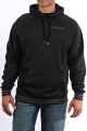 Cinch Mens Black Poly Tech Fleece Raglan Hoodie MWK1217002