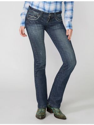 Stetson 818 Fit Medium Wash Jeans With Decorative Back Pocket Stitching 11-054-0818-0361