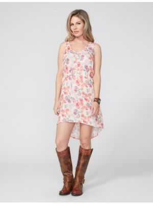 Stetson Watercolor Floral Sleeveless Tie Front Dress 11-057-0590-0432