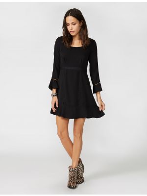 Stetson BLACK CREPE LACE INSET DRESS 11-057-0592-1023