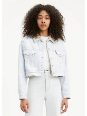 LEVI'S WOMEN'S Cropped Dad Sherpa Trucker Jacket 852950000