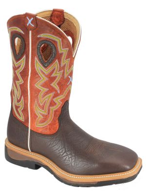 Twisted X Men's Orange Lite Cowboy Work Boots  050X65