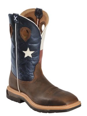 Twisted X Men's Lite Texas Flag Pull-On Work Boot 050J94