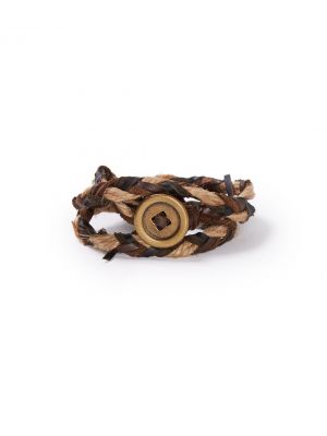 Stetson Jute and Leather Triple Wrap Wristband 9101S