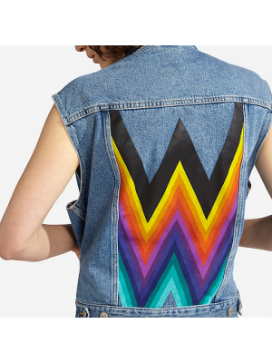 WRANGLER® WOMEN'S BORN READY RAINBOW W PRINT DENIM VEST WWS0114