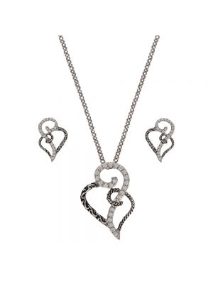 Montana Silversmiths Woven Hearts Jewelry Set JS2234