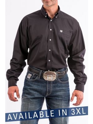 Cinch MENS 3XL SOLID BLACK BUTTON-DOWN WESTERN SHIRT MT1032083X