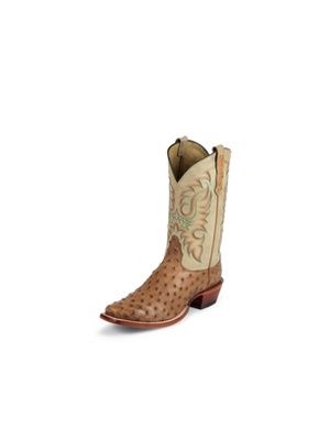 NOCONA MEN'S COGNAC WAXY PREMIUM FULL QUILL OSTRICH WESTERN BOOTS MD6512