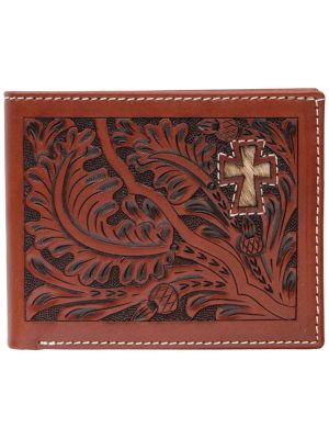 3D Tan Western Bifold Wallet 3D-W445
