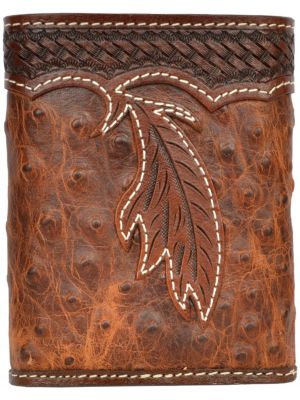 3D Brown Western Trifold Wallet 3D-W684