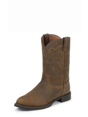 JUSTIN MEN'S TAN APACHE STAMPEDE ROPER BOOTS 3902