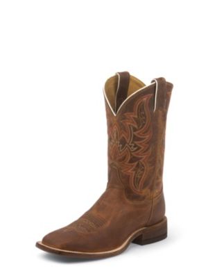 JUSTIN MEN'S DISTRESSED COGNAC BENT RAIL® BOOTS BR735