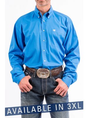 Cinch MENS 3XL SOLID BLUE BUTTON-DOWN WESTERN SHIRT MTW103799X