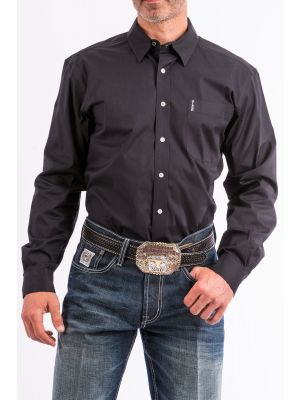 Cinch MENS SOLID BLACK MODERN FIT WESTERN BUTTON-DOWN SHIRT MTW1343010
