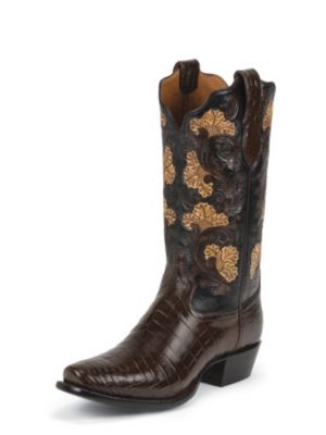 TONY LAMA MEN'S KANGO SIGNATURE SERIES™ NILE CROCODILE WESTERN BOOTS WITH HAND-TOOLED TOPS 1034